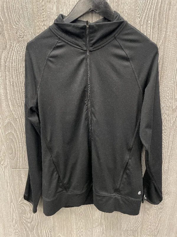 Athletic Jacket By Champion In Black, Size: L Snapped Jacket Toggled Jacket Drawstring Jacket