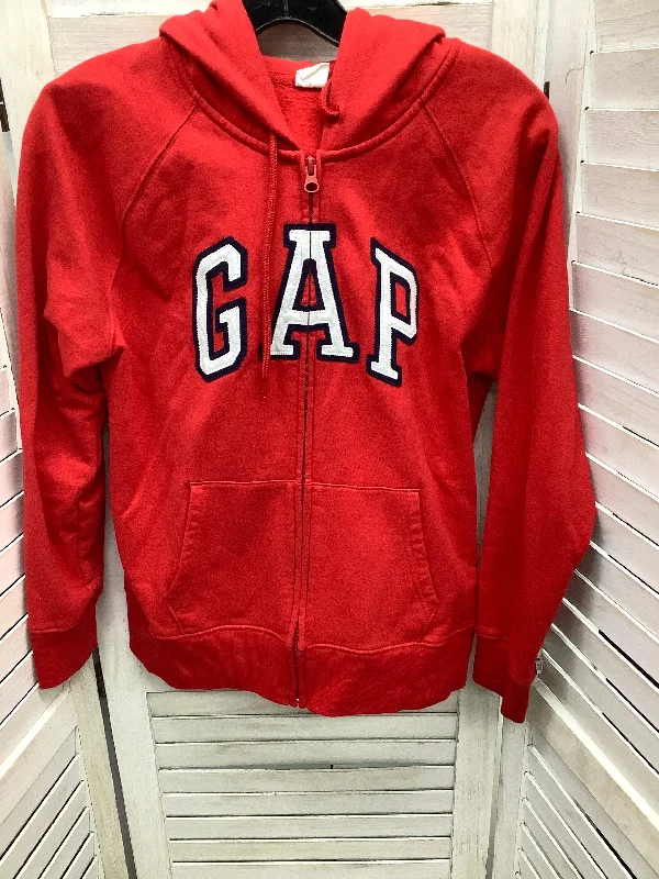 Athletic Jacket By Gap In Red, Size: S Notch Collar Peter Pan Collar Cowl Neck