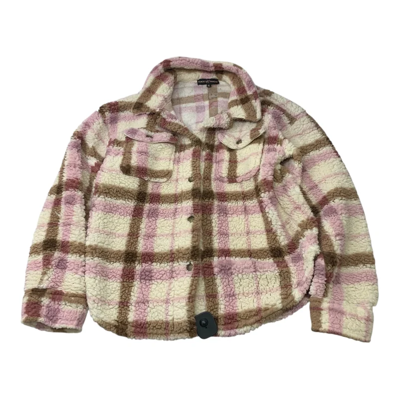 Jacket Shirt By Almost Famous In Brown & Pink, Size: Xl Nylon Jacket Polyester Jacket Spandex Jacket