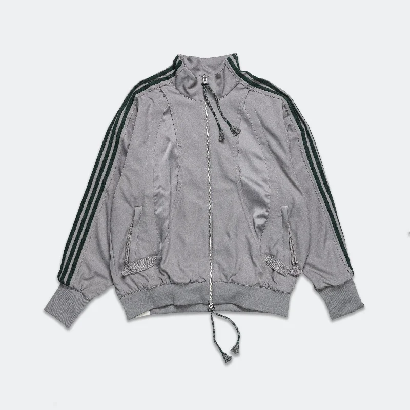 Adi004 Track Jacket x SFTM - Grey/Core Green Ribbed Jacket Pleated Jacket Ruffled Jacket