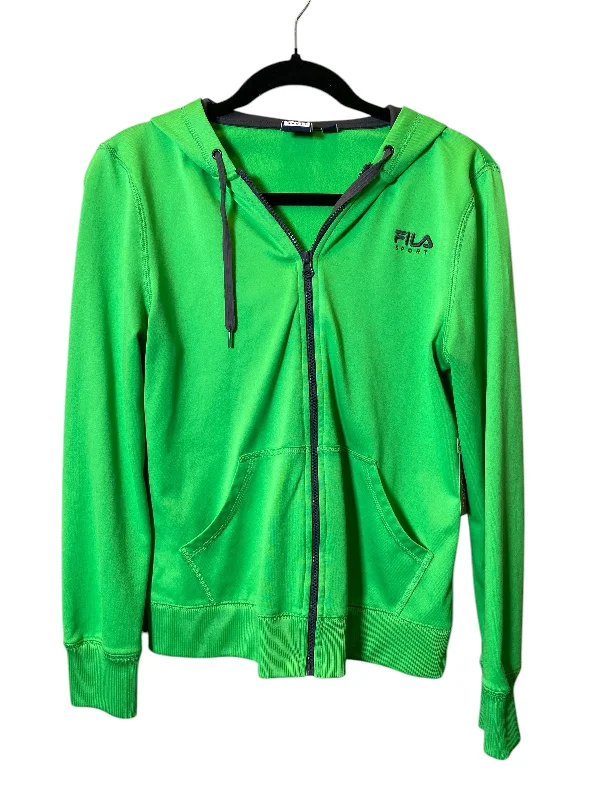 Athletic Jacket By Fila In Green, Size: S Rayon Fabric Velvet Fabric Corduroy Fabric