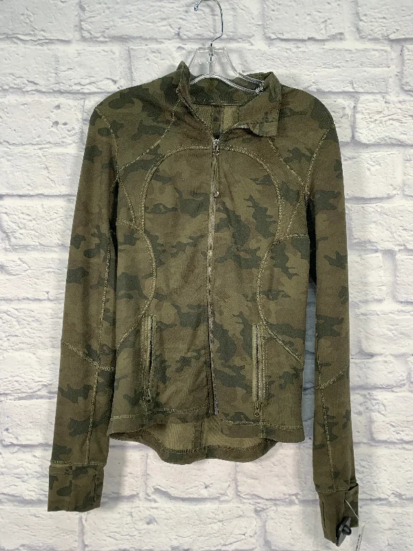 Athletic Jacket By Lululemon In Camouflage Print, Size: M Faux Fur Jacket Real Fur Jacket Shearling Jacket