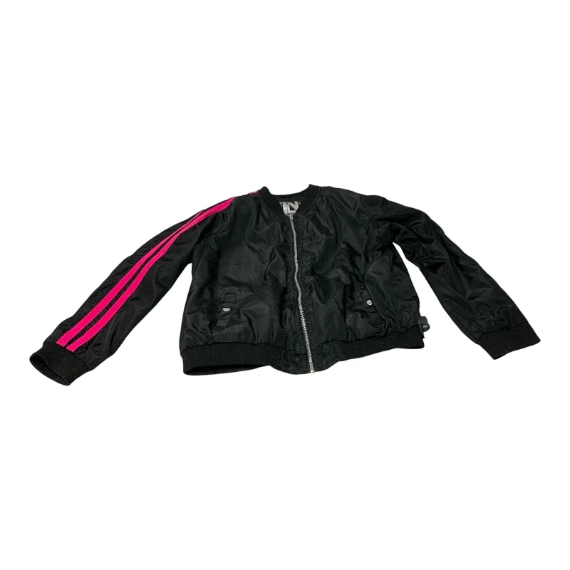 Athletic Jacket By New Look In Black, Size: 1x Knit Jacket Woven Jacket Fleece Jacket