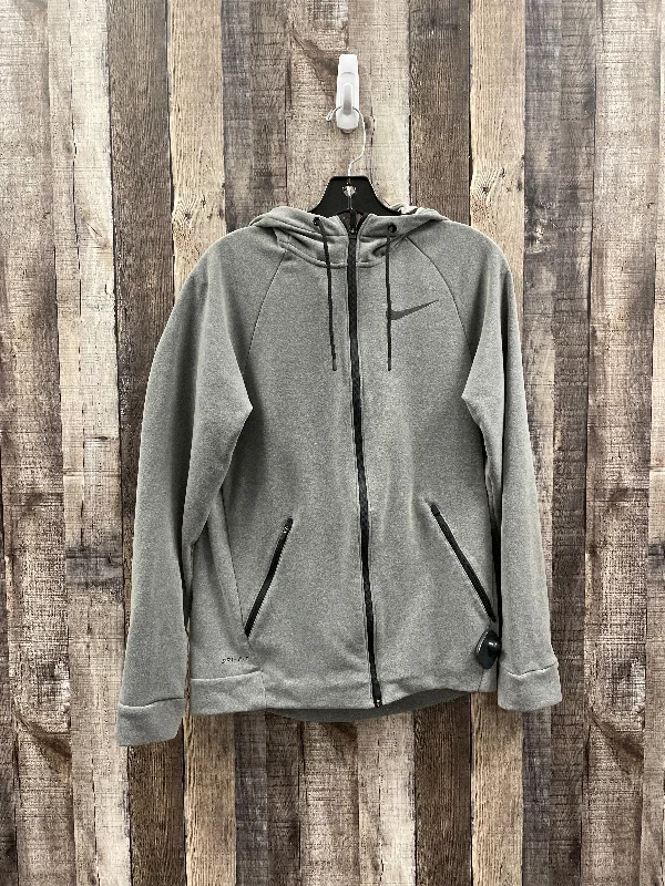 Athletic Jacket By Nike In Grey, Size: M Knit Jacket Woven Jacket Fleece Jacket