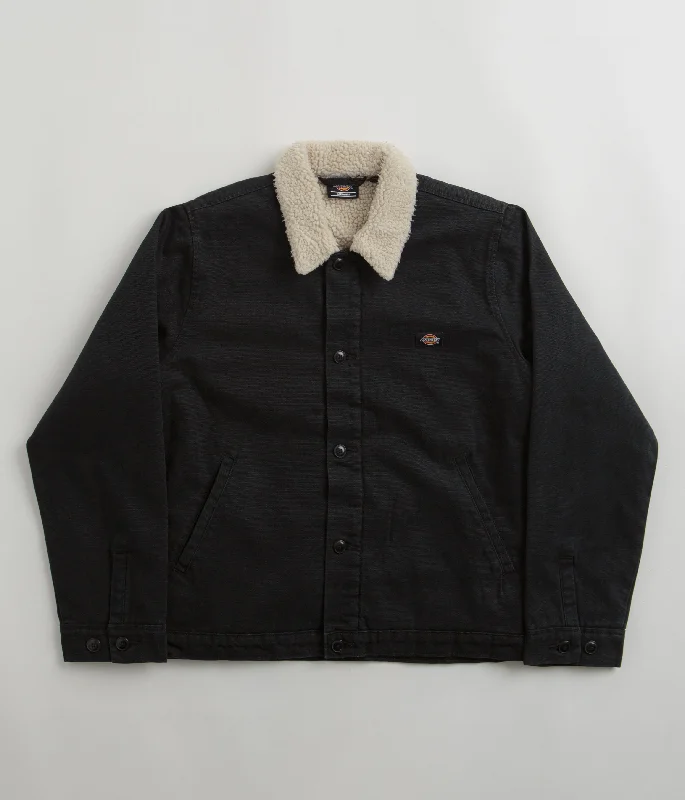 Dickies Duck Canvas Jacket - Black Zippered Jacket Buttoned Jacket Snapped Jacket