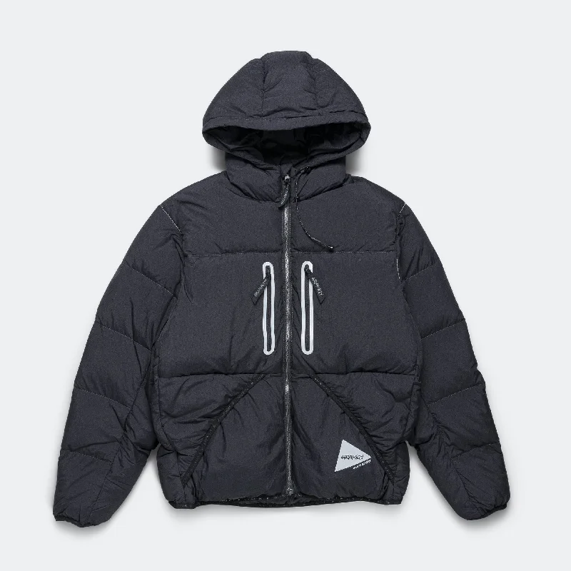 Down Jacket x and wander - Black Toggled Jacket Drawstring Jacket Belted Jacket