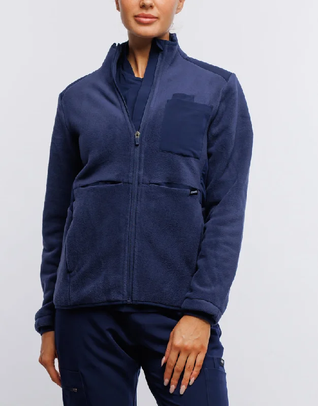 Essential Fleece Jacket - True Navy Rayon Jacket Velvet Jacket Corduroy Jacket