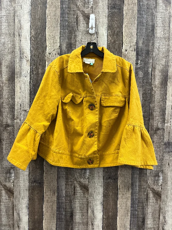 Jacket Other By Anthropologie In Yellow, Size: 2x Nylon Fabric Polyester Fabric Spandex Fabric