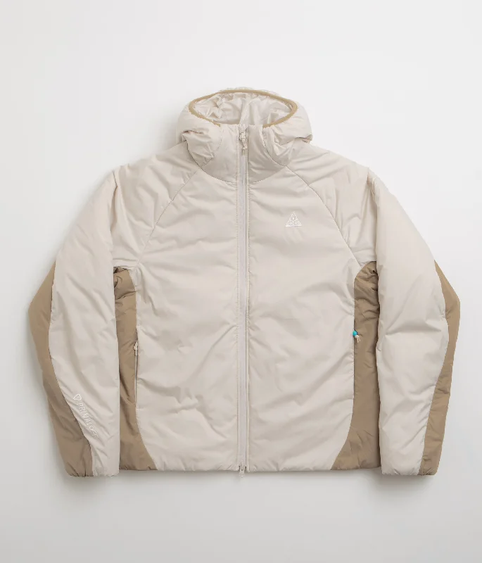 Nike ACG Rope De Dope PrimaLoft Jacket - Light Orewood Brown / Khaki / Summit White Boat Neck Shawl Collar Notched Collar