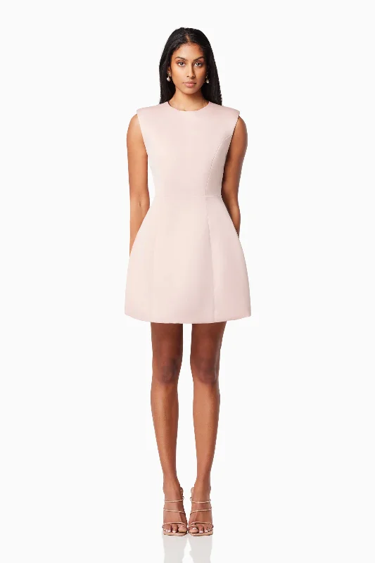 Pop Flared Mini Dress In Pink Stylish Short-Sleeve Mini Dress