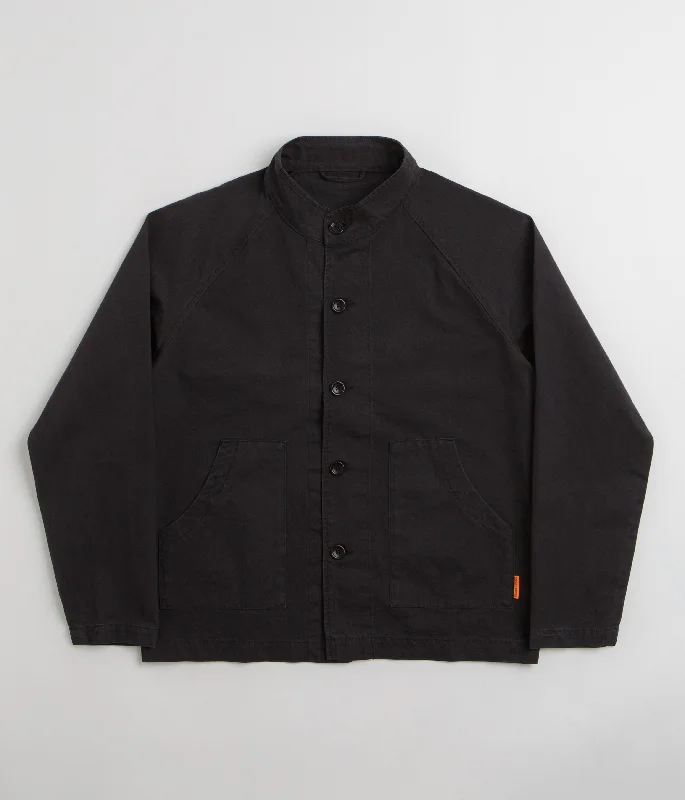 Service Works Fine Twill Waiters Jacket - Black Tailored Jacket Straight Jacket A-Line Jacket