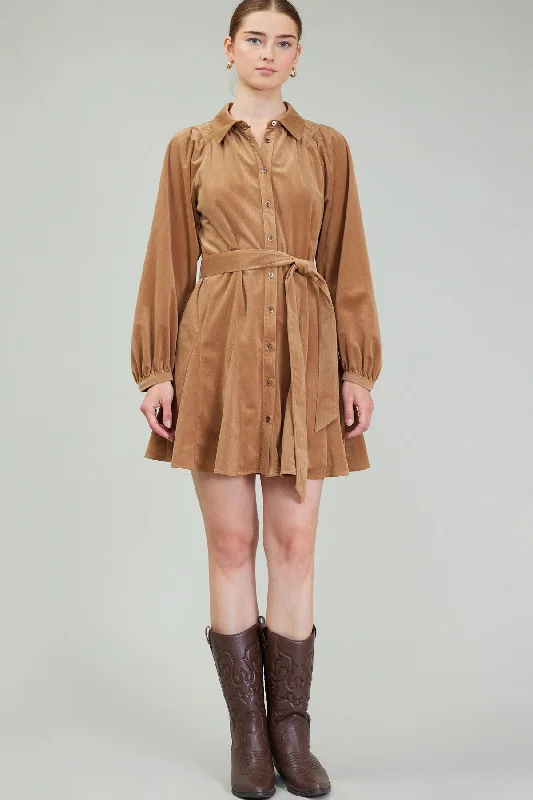 Shirts Gore Skirt Mini Dress - Light Brown Classic Striped Mini Dress