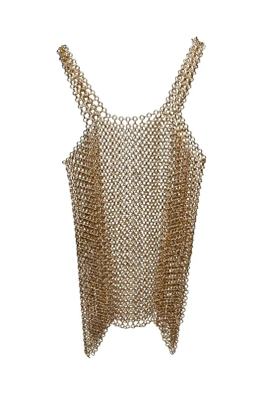 THE GOLD CHAIN MINI DRESS Fashionable Mini Dress with Slits