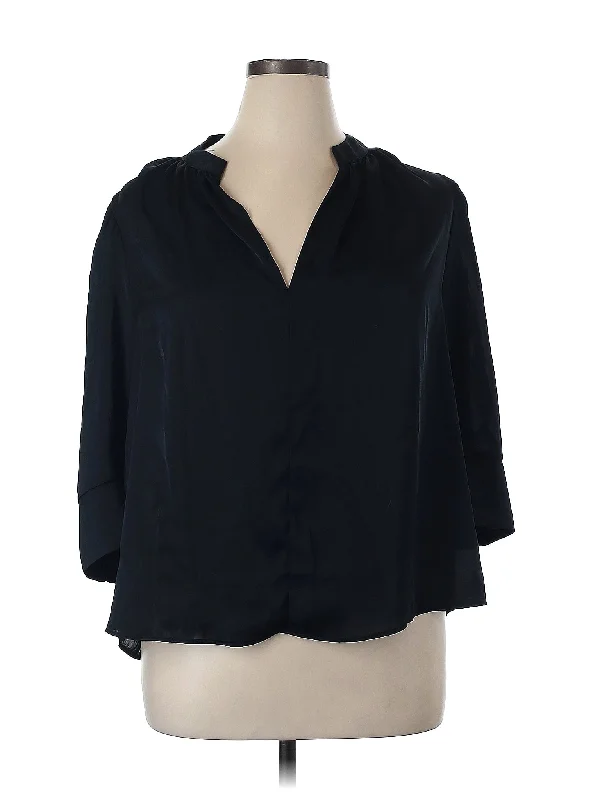 3/4 Sleeve Blouse Elegant Semi-Sheer Blouse