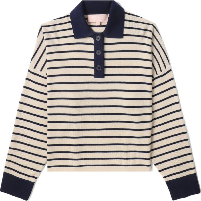 BAPY STRIPES POLO SWEATER LADIES Sequined Glittery Shiny