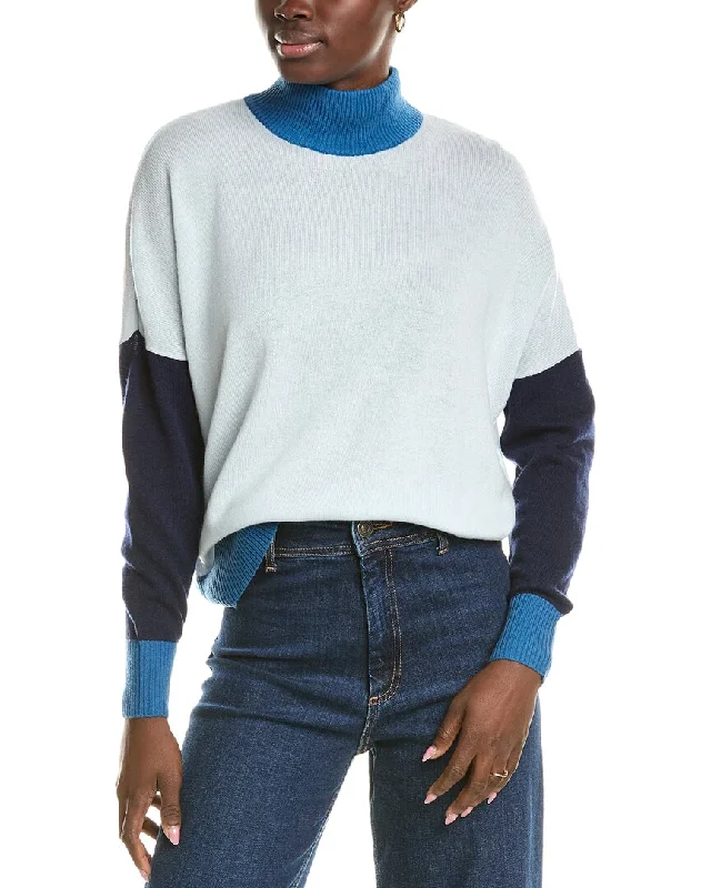 Brodie Cashmere Wool & Cashmere-Blend Color Block Jumper Long Sweater Short Sweater Cropped Sweater