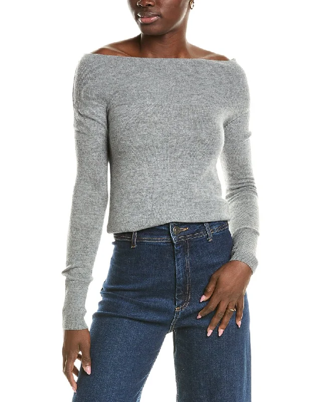 Brodie Cashmere Wool & Cashmere-Blend Off The Shoulder Jumper Modern Contemporary Chic