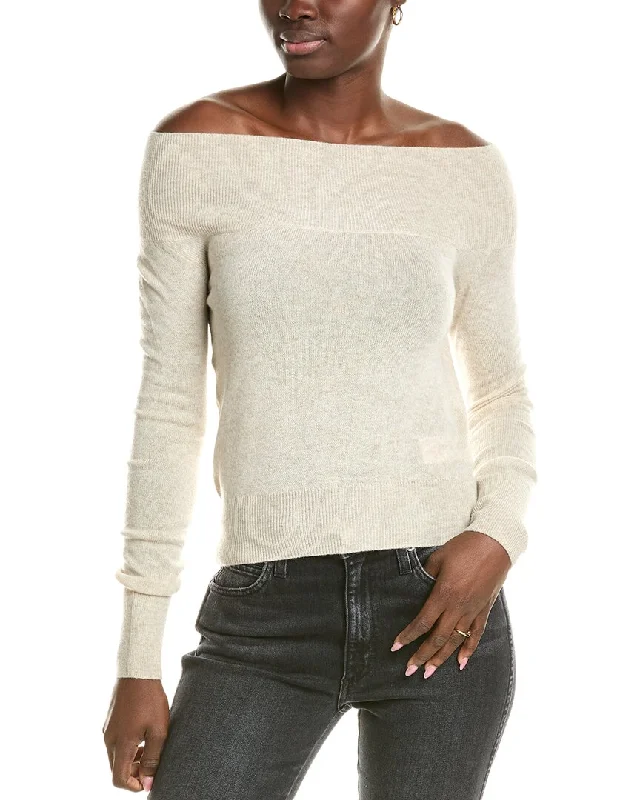 Brodie Cashmere Wool & Cashmere-Blend Off The Shoulder Jumper Modern Contemporary Chic