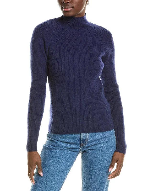 Brodie Cashmere Wool & Cashmere-Blend Skinny Mock Neck Jumper Fitted Slim Tailored