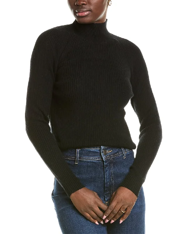 Brodie Cashmere Wool & Cashmere-Blend Skinny Mock Neck Jumper Chenille Blend Fleece Blend Nylon Blend