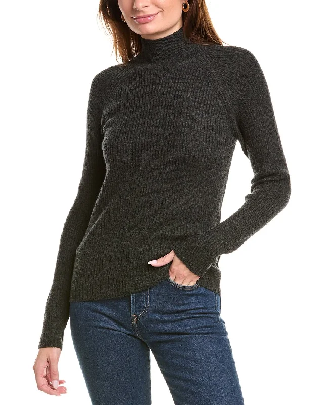 Brodie Cashmere Wool & Cashmere-Blend Skinny Mock Neck Jumper Fleece Sweater Nylon Polyester