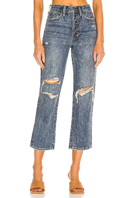 Charlie Jean With Exposed Button Fly In Destructed Pulse Stylish Cargo Style Jeans