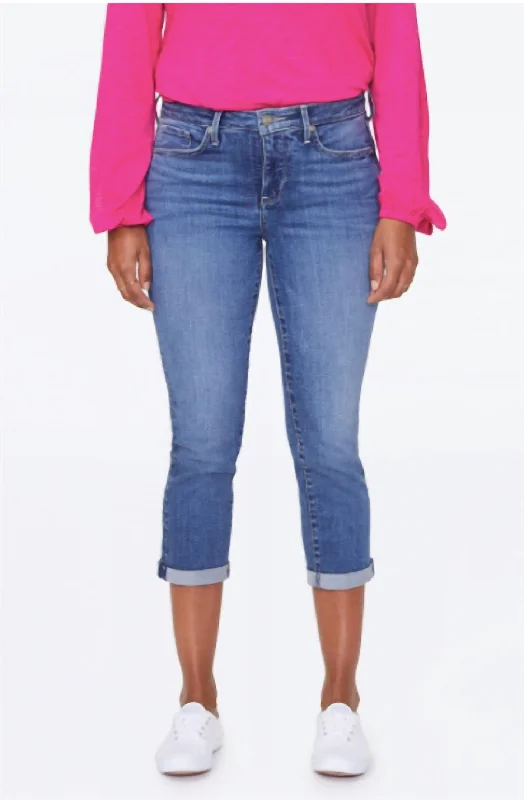 Chloe Skinny Capri Jean In Alton Wash Stylish High-Rise Mom Jeans