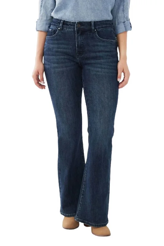 Christina Flare Leg Jean In Dark Wash Classic Black Denim Jeans