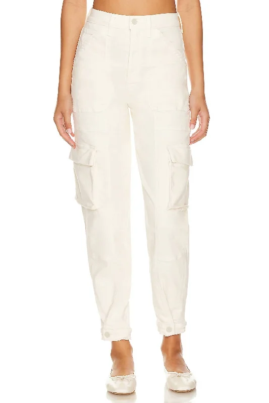 Curbside Cargo Flood Jean In Eggnog Chic Cropped Jeans