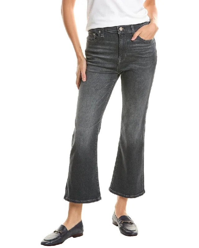 Current/Elliott The Boulevard Graphite Crop Bootcut Jean Comfortable Faded High-Rise Jeans