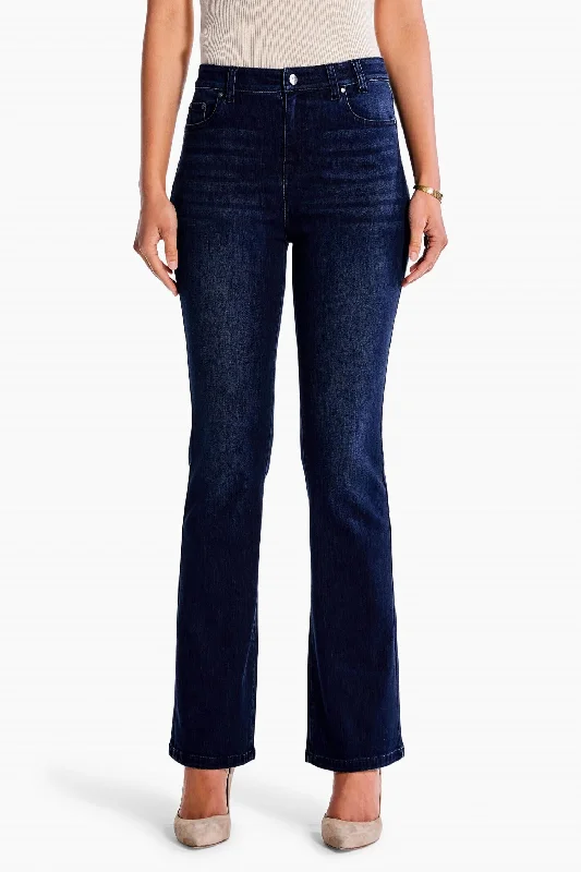 High Rise Boot Cut Jean In Twilight Casual Distressed Denim Jeans