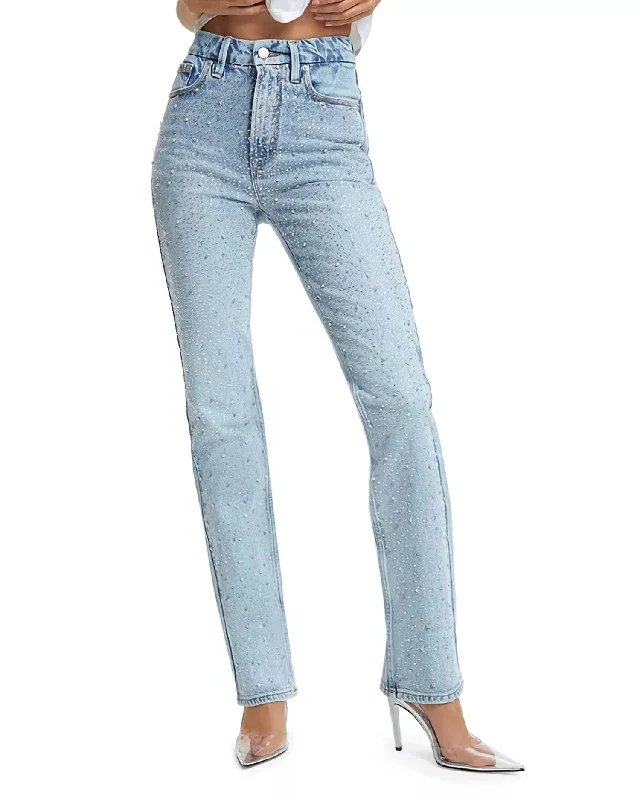 Icon Dusted Jewel Straight Leg Jeans In Blue 953 Fashionable Slouchy Fit Jeans