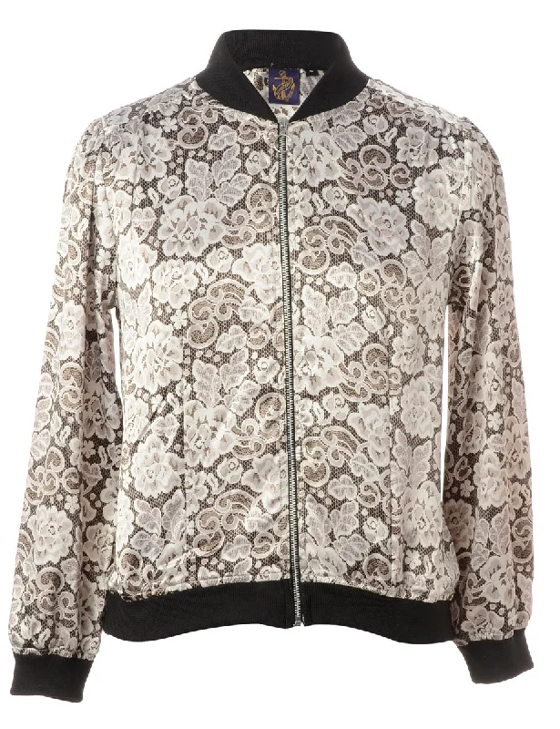 Label Josie Blouse Bomber With Rib Gathered Detail Blouse