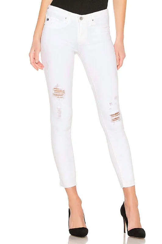 Legging Ankle Skinny Jeans In Rudimentary White Fashionable Raw Hem Bootcut Jeans