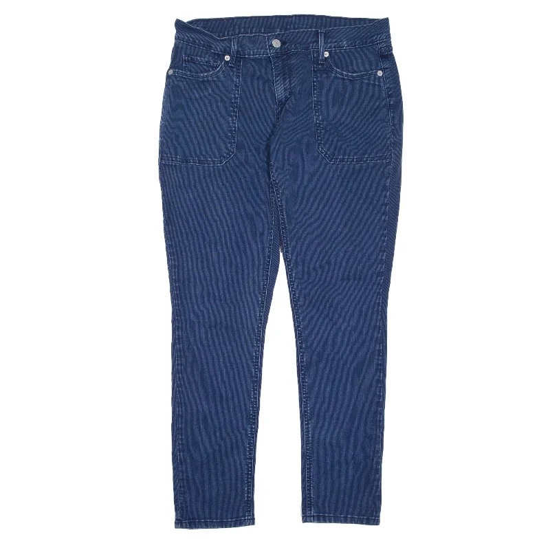 LEVI'S Rib Pattern Jeans Blue Denim Slim Skinny Womens W30 L28 Stylish Acid-Wash Jeans