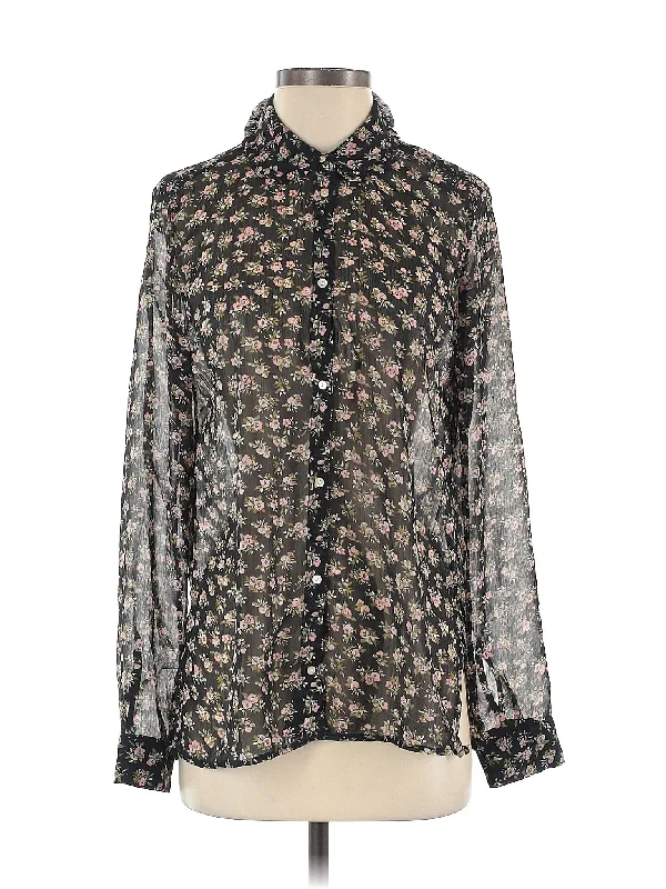 Long Sleeve Blouse Casual Button Blouse