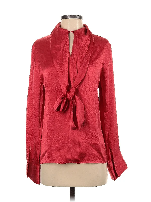 Long Sleeve Blouse Feminine Satin Blouse