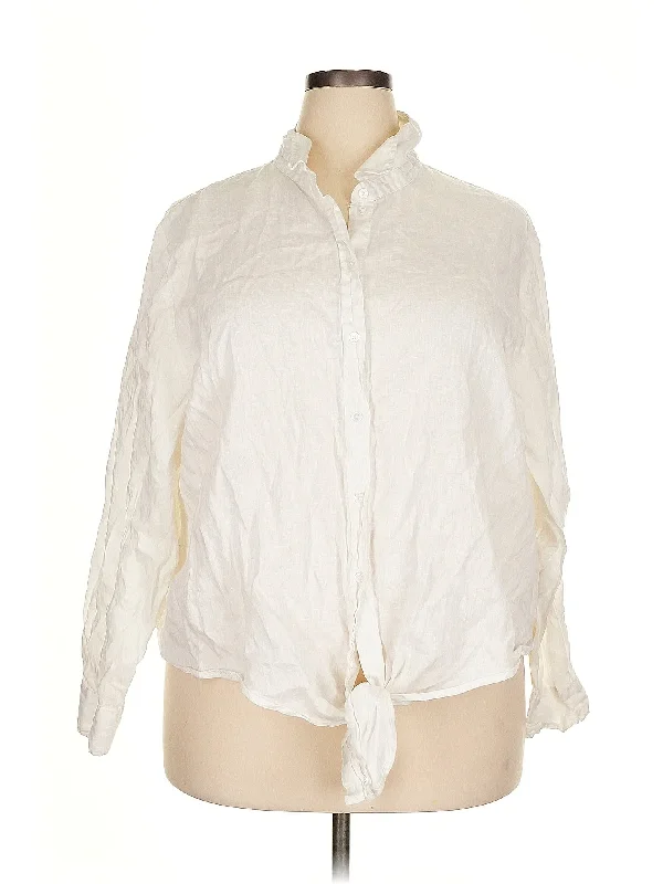 Long Sleeve Blouse Semi-Sheer Blouse