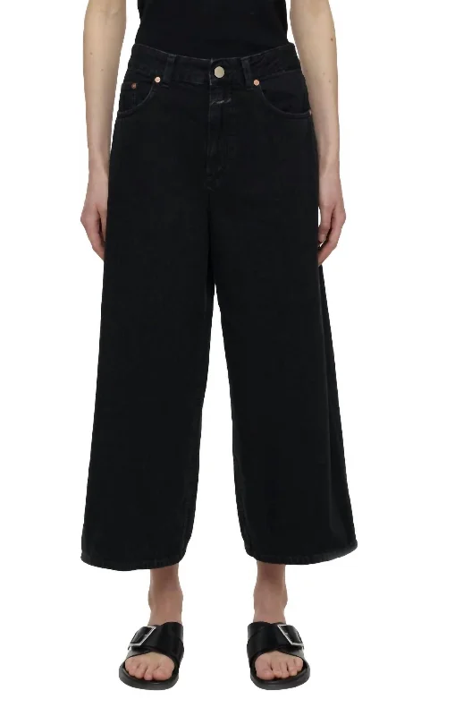 Lyna Wide Leg Jean In Black Comfortable Flare Leg Jeans