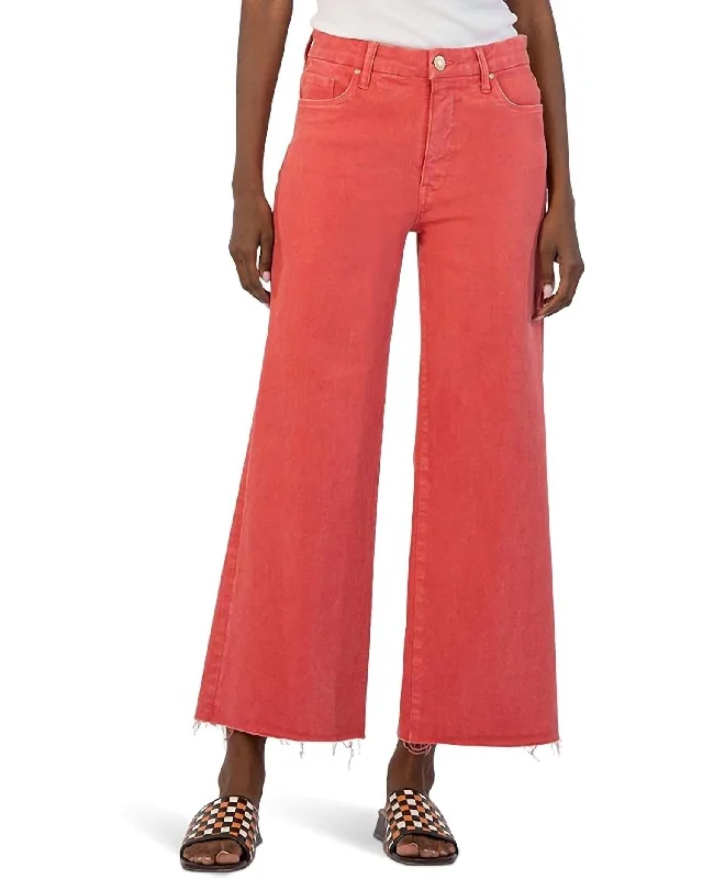 Meg High Rise Wide Leg Jean In Strawberry Classic Button Fly Jeans