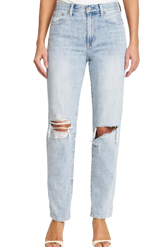 Presley High Rise Relaxed Jean In Gaze Distressed Casual Light Wash Jeans