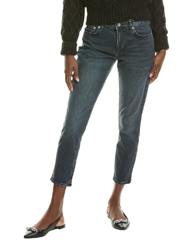 rag & bone Cate Mid-Rise Ankle Skinny Jean Trendy Button-Up High-Waist Jeans