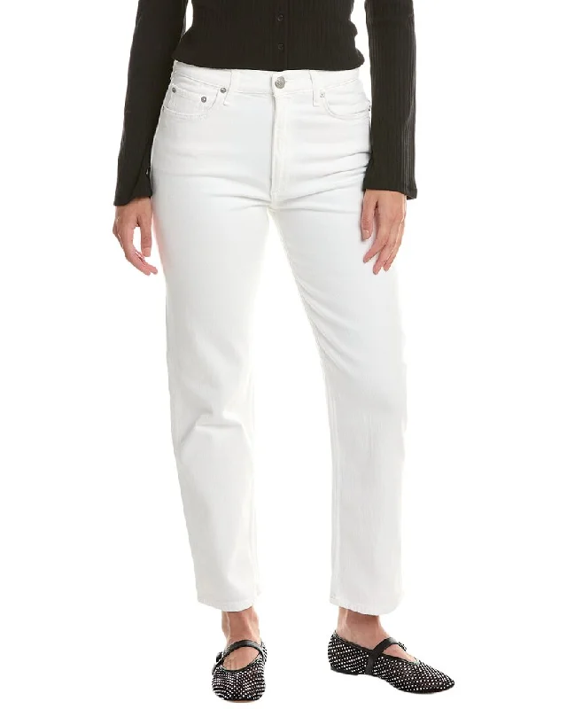 rag & bone Harlow Optic White Straight Jean Comfortable Stretch Fit Jeans