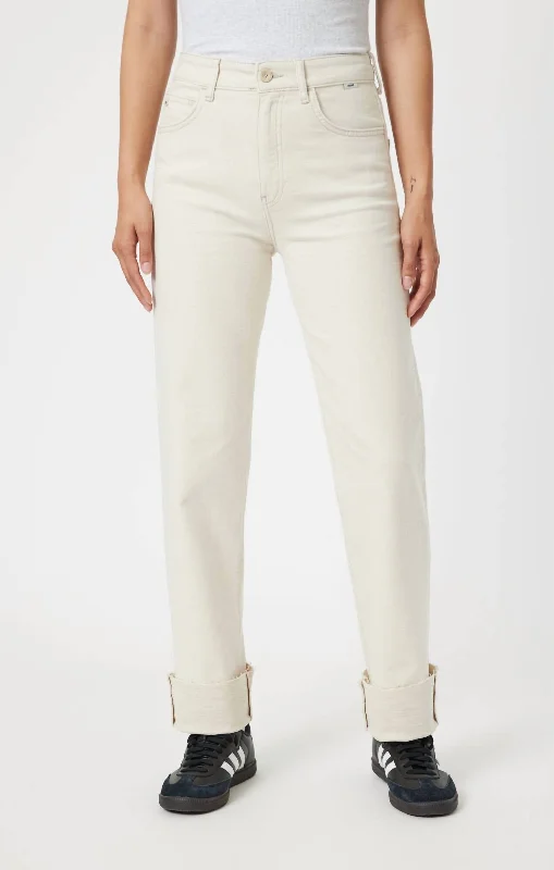 Savannah Jeans In Natural Ecru Classic Slim Fit Jeans