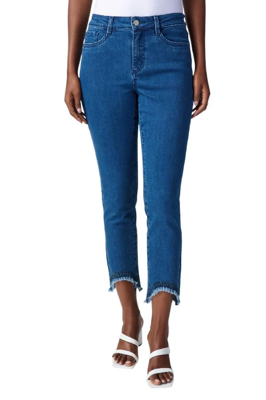 Skinny Ankle-Length Jeans In Denim Medium Blue Elegant Skinny Leg Jeans