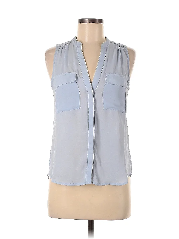 Sleeveless Blouse Ruffled Neck Blouse