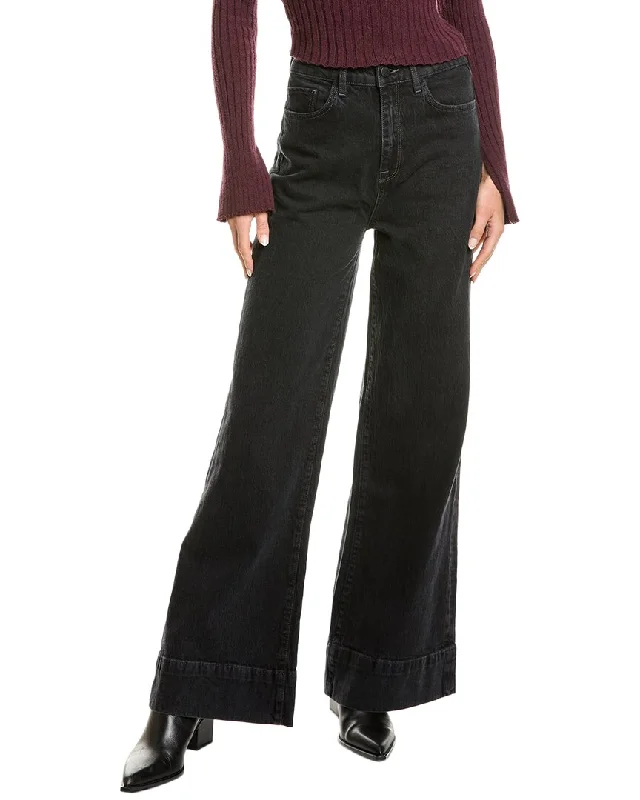 Triarchy Ms. Onassis V High-Rise Loved Black Wide Leg Jean Comfortable Dark Wash Jeans