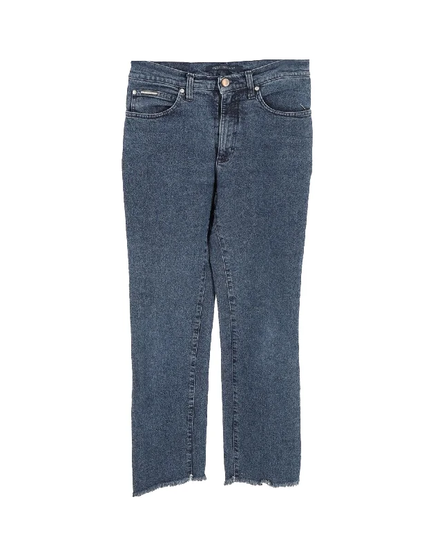 Valentino Boyfriend Jeans in Blue Denim Trendy Classic Fit Jeans