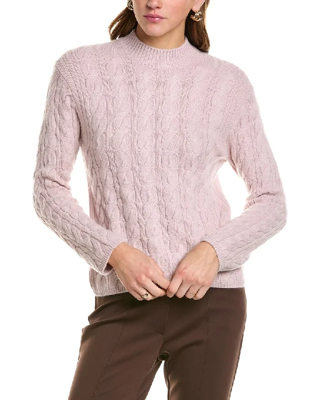 Vince Twisted Cable Wool & Cashmere-Blend Sweater Transparent Opaque Sheer