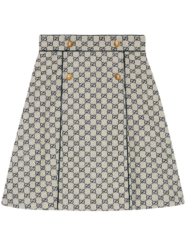 GG canvas A-line skirt wool skirt warm